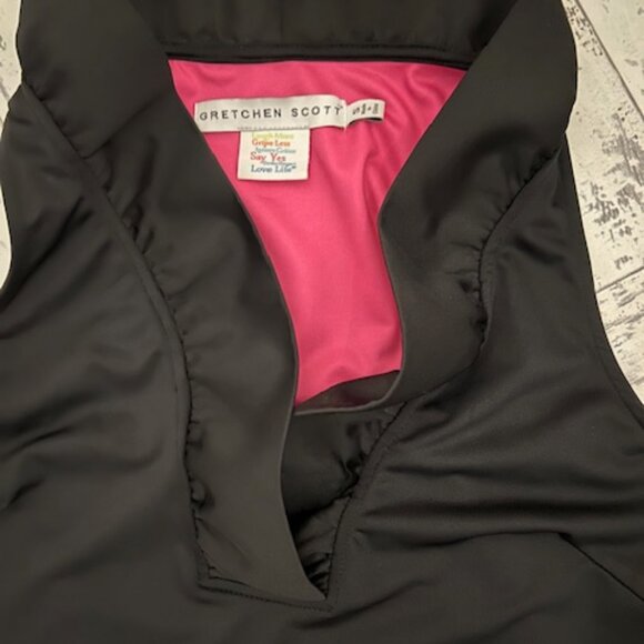 Gretchen Scott Sleeveless Ruffle Neck Top in Black - Picture 2 of 4